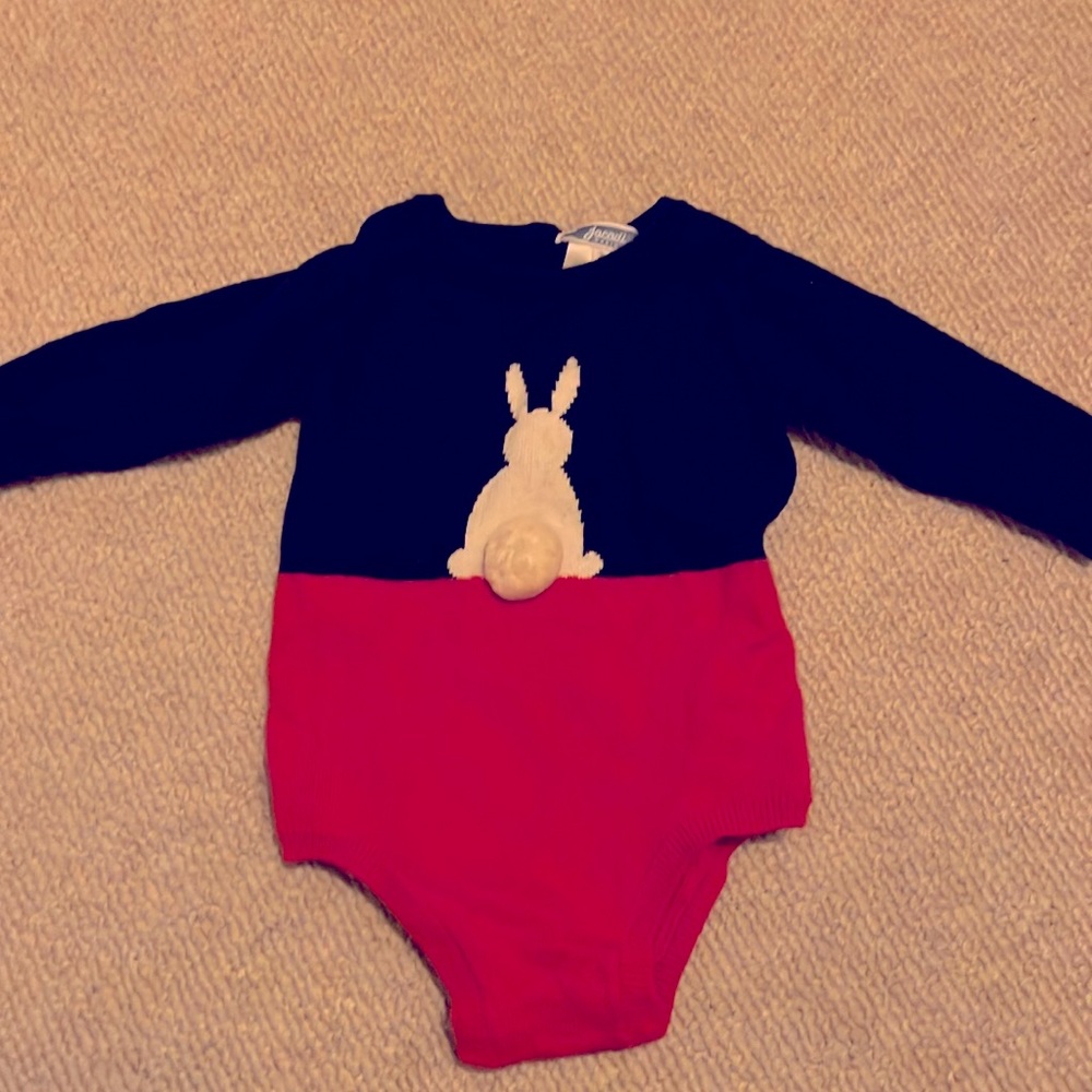 Jacadi onesie sweater with bunny - size 3 months